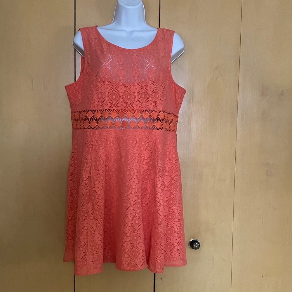 Adam Levine Collection Coral Lace Mini Dress
